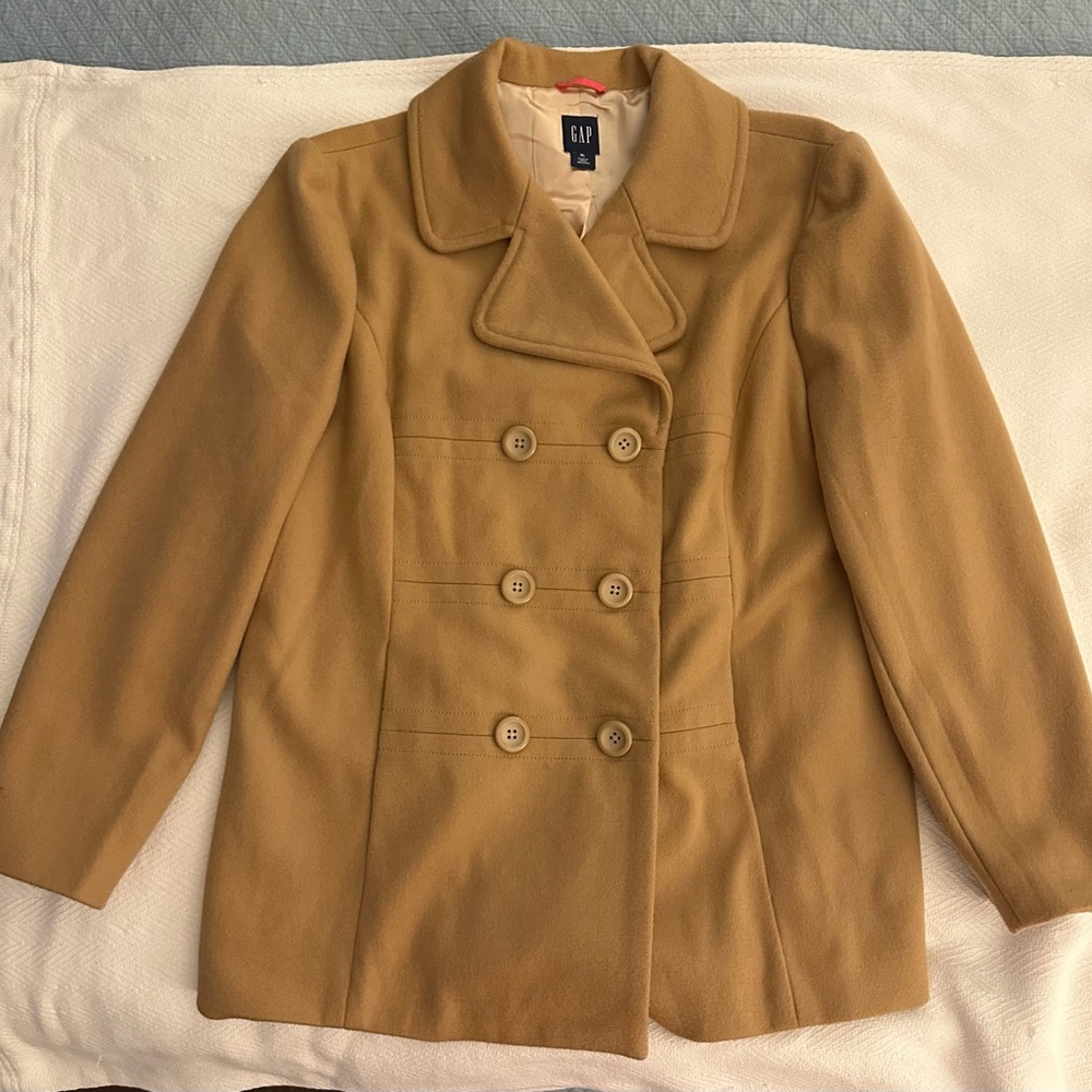 GAP Women's Camel Pea Coat Size XL